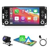 7" Touch Screen Car Stereo for Jeep Wrangler 2007-2018 Dodge Ram 1500 2500 3500 2009-2012, MP5 Player with Apple CarPlay & Android Auto, Bluetooth, Backup Camera Support