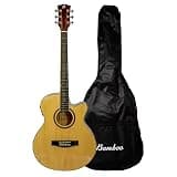 BAMBOO, Linden 40 Natural Electro-Acoustic Guitar - Includes Case - Acoustic Guitar with Cut and Equalizer for Beginners