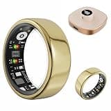 Smart Ring for Women Men Health Ring Fitness Ring Fitness Tracker Sleep Monitor/Heart Rate Monitor/Sports/Pedometer/Calorie for Android iOS with Battery Case Yellowgold 10#