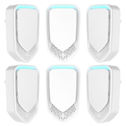 2026 Upgraded Air Ionizers for Home Negative Ion Air Purifier Plug In Quiet Air Ionizers for Dust Mites, Odor, Smoke Dust, Pets, Portable Air Cleaner for Bedroom, Kitchen, Office 6 Pack