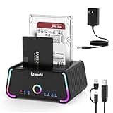 Hard Drive Docking Station , USB C Dual Bay Dock for 2.5/3.5" SATA HDD SSD, Hard Drive Reader Up to 5Gbps, Support UASP Offline Clone Function