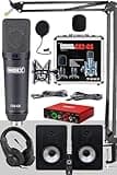 Studio Equipment Set - Monitor, Microphone, Sound Card, Headphones - Recording Studio Bundle