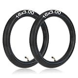 RidTianTek 16x3.0 Inner Tube with Bent Valve 45° for Ebike Mopeds Unicycles Tricycle Folding Bicycle, 16 inch 16×3.00 16×3.25 16×3.50 Tire Tubes Rubber Thickened for Bike Accessories (2 Pack)