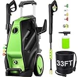 commowner 5000 PSI Electric Pressure Washer with 33FT Hose Power Washers Powered Professional High Pressure Cleaner Machine, Foam Cannon, 4 Tips, powerwashers for Home Cars, Green