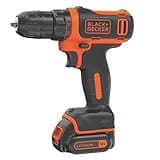 BLACK+DECKER 12V MAX Cordless Drill/Driver, Battery and Charger Included (BDCDD12C)