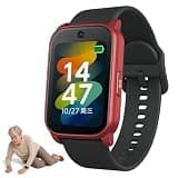 Mothdust Fall Detection Smart Watch for Elderly with GPS, SOS Emergency Button Waterproof Dementia Tracker Wristband, HD Voice Call Alzheimer Safety Alert Tracking Device Smartwatch(Red)