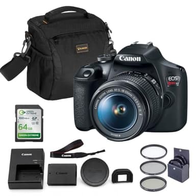 Canon EOS Rebel T7 DSLR Camera with EF-S 18-55mm Lens Bundle, Slinger Shoulder Bag, 64GB Memory Card and 58mm Filter Kit, Beginner Photography Kit
