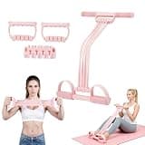 SQKM Pedal Resistance Band, 2026 New Upgraded 8-Tube 3-in-1 Sit Up Assistant, Natural Latex Portable Fitness Band for Abdominal Core, Back Stretch, Chest Expand, Arm Workout, Home Gym Yoga