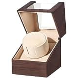 BEWISHOME Watch Winders for Automatic Watches, Single Watch Winder Watch Spinner with Japanese Quiet Motor, Automatic Watch Winder Box Watch Rotator with Type-C Adapter or Battery Powered, SYQ05Y