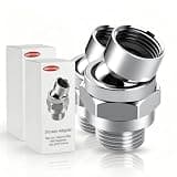 KAEZDD 2 Pcs Shower Connector Ball Joint Shower Head Swivel Ball Adapter Brass Adjustable Shower Arm Extension Universal Component Polish Chrome