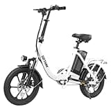 Gotrax NEPHELE 16" Folding Electric Bike, Max Range 28Miles(Pedal-assist) &15.5Mph Power by 350W Motor, Front Suspension&Adjustable Seat and Handlebar, Commuter Electric Bicycle for Adults/Teens White