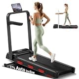 Walking Pad with 17% Auto Incline, Treadmills for Home with Handles, 43″High Armrests