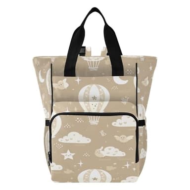 Kigai Cute Hot Air Balloon Diaper Bag Backpack for Baby Travel Waterproof Multi‑Pocket Baby Bag with Insulated Bottle Holders & Stroller Straps for Mom & Dad