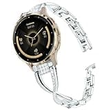 ViCRiOR 18mm Watch Bands Compatible with Garmin Venu 3S/Venu 4 41mm/ Venu 2S / Vivoactive 4S / Vivomove 3S, Bling Diamond Stainless Steel Strap Jewelry Wristband for Forerunner 265S/255S Women
