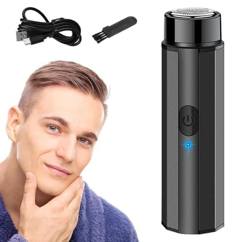 Electric Razor - ABS 12.7Cm | Pocket Size Beard Shaver with USB Rechargeable Electric Razor, Travel, Home Grooming, Portable Face and Body Shaver, Rotary Head, Smooth Close Shave | Travel