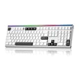 Aula H108 Wireless Mechanical Keyboard, Hot Swappable Silent Keyboard, Full Size Keyboard with Number Pad, Gasket Structure, RGB Backlit Computer Gaming Keyboard with PBT Keycaps for PC/Office