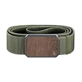 Groove Life Groove Belt OG Walnut/Base Camp Green - Men's Stretchable Nylon Belt with Magnetic Buckle - Adjustable and Comfortable for Fitness, Outdoor, and Everyday Wear - Size XX-Large (51-60")