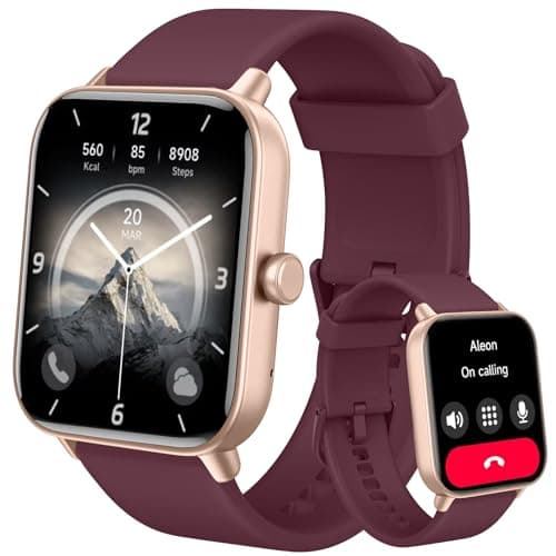 Smart Watch for Men Women (Answer/Make Call), Alexa Smartwatch Compatible with Android iOS, Fitness Tracker with Heart Rate SpO2 Sleep Monitor, 1.8'' HD DIY Dial Waterproof Watch with Bluetooth Call