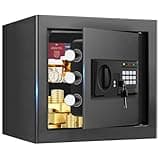 1.6 Cuft Fire proof Safes for HOME USE, Anti-Theft Digital Security Safety Box with Programmable Keypad and Spare Keys, Home Safes Fireproof Waterproof for Money Medicine Document Valuables
