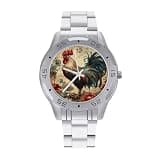 NTVOWPZO Three-Hand Analog Stainless Steel Watches for Men Easy Reader