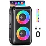 PWBSLAI Bluetooth Speaker,Portable Party Speaker with Colorful Lights,Wireless Speaker with HD Loud,Home Theater Systems Support TWS/AUX/USB/TF Card Ideal for Party,Home,Outdoor Camping