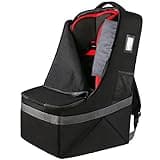 YOREPEK Padded Car Seat Travel Bag Backpack for Airplane, Heavy Duty Car Seat Bags for Air Travel, Carseat Cover for Airplane Travel with Shoulder Strap, Car Seats Carrier for Airport, Black