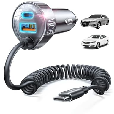 LISEN 90W for iPhone 17 16 15 Pro Max Car Charger USB C Fast Charge,Super Fast for iPhone 17 16 Car Charger USB C Adapter for iPhone 17e 16 15 Pro Max Plus Air,Samsung Galaxy S26 Ultra, Android,90inch