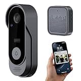 Wireless Smart Video Doorbell Camera, 1080P HD Security Doorbell with 2-Way Audio, 125° Wide Angle, Voice Changer, IP65 Waterproof, 1000mAh Battery, Easy Install, Smart Home Doorbell for Home Security