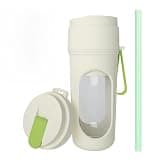 Portable Blender Cup, Rechargeable Smoothie Maker with 12-Blade System, Food-Grade AS Cup, USB Charging, Self-Cleaning Personal Juicer for Fruit Drinks (Avocado Green)