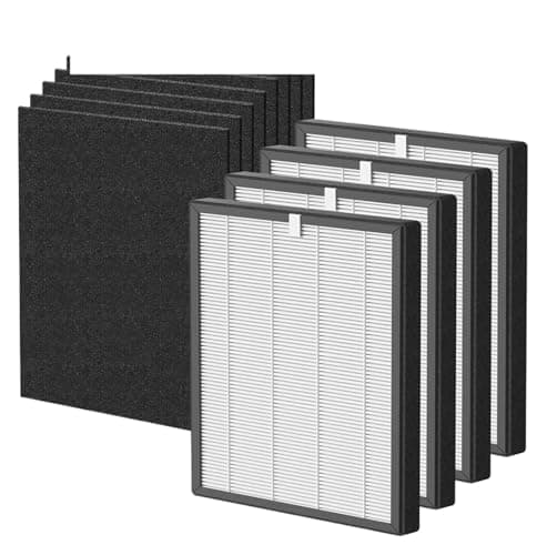Replace Air Purifier, Compatible For VEVA 9000 Pro 9000, 4 Filters 8 Activated Carbon Filters