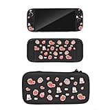 VRUIVR Cute Strawberry Protective Case for Switch 2 with Shockproof Handle & Split Cover & Storage Bag (Black)