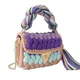 JUKOOE Bohemian Style Crossbody Bag and Evening Clutch – Women’s Chunky Yarn Handmade Knit Bag with Detachable Chain (Style B)