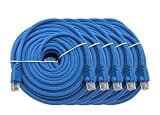 MICRO CONNECTORS 100 ft. Cat 6A 10Gb UTP Ethernet Patch (24AWG) Cable Blue 5-Pack (E09-100BL-5P)