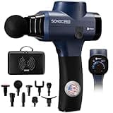 Lifepro SonicPro Massage Gun Deep Tissue with Heat — Percussion Massager Gun 10 Speeds 9 Heads — Muscle Massager for Athletes Back, Legs, Arms
