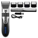DAXXIN Hair Cutting Tool, Professional Hair Trimmer Digital USB Rechargeable Haircut Ceramic Blade Razor Hair Cutter Barber Machine(Gray)