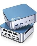Getorli Mini PC with Metal Shell AMD Ryzen 5 6600H (6C/12T) 16GB LPDDR5 RAM 6400MHz 512GB SSD Storage Small Desktop Computer 4K HDMI DP WiFi 6 Bluetooth 5.3 Dual Nic for Home Office Business Daily Use