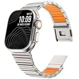 CHANCHY Grade 4 Titanium Magnetic Apple Watch Band Compatible with Apple Watch Ultra 3/2/1 Band 49mm Series 11 10 9 8 7 6 5 4 3 2 1 SE 46mm 45mm 44mm 42mm, Luxury Silicone Dual-Layer Link for Men