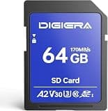 DIGIERA 64GB LS100 SDXC UHS-I Memory Card - up to 170MB/s, C10, U3, V30, 4K UHD, SD Card for Computers, Digital Cameras, Home Theatre Devices, Car Navigation Systems, 2 Packs