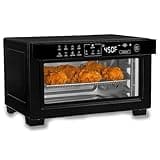 4-Slice Air Fryer Toaster Oven — Digital Countertop Oven With 12 Presets, Stainless Black - Adjustable Cooking Temperature From 90°F To 450°F, FryForce 360° Air Circulation