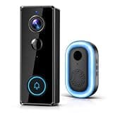 Winnes Doorbell Camera Wireless No Subscription, Video Doorbell with Chime – AI Human Detection, Two-Way Audio, PIR Motion Sensor, Night Vision, IP65 Weatherproof, Works with Tuya Smart App