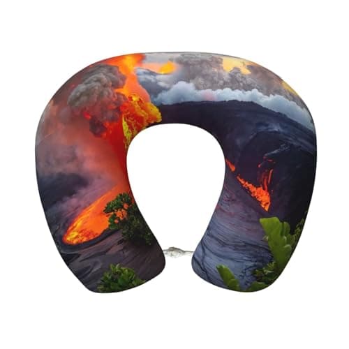 Kilauea Volcanos Print Travel Pillows For Airplanes,U Shaped Memory Foam Neck Pillow For Car,Home,Office