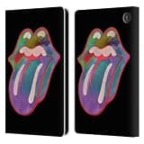 Head Case Designs Officially Licensed The Rolling Stones Watercolour Tongue Graphics Leather Wallet Case Compatible with Amazon Fire 7 2022