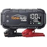 YaberAuto Jump Starter 8000A 65W Fast Charging (All Gas/12.0L Diesel) Portable Car Battery Jump Starter Pack, Jump Box Car Battery Jumper Starter Portable Jumper Cables, 150W DC, 600LM Lights
