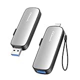 GiGimundo 512GB External Portable SSD, Up to 1073MB/s Dual Port USB C Thumb Drive USB 3.2 Gen 2+USB A Solid State Drives for iPhone 15/16/17/Android/Mac,Silver