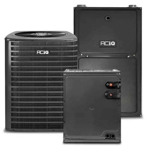 ACiQ 4 Ton 13.4 SEER2 Central Split AC Unit | 96% 80000 BTU Propane Gas Furnace, Evaporator Cased Coil, & Single Stage Air Conditioner System - R32 Upflow