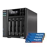 Asustor Lockerstor 4 Gen2+ AS6704T v2 with 3 x 1TB SSD (WDS100T5B0E), 4 Bay NAS Storage, Intel Quad-Core 2.0GHz CPU, Dual 5GbE Ports, 4GB RAM DDR4, 4 M.2 SSD Slots, HDMI, Network Attached Storage