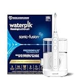 Waterpik Sonic-Fusion 2.0 Professional Flossing Electric Toothbrush with Water Flosser Combo Two In One, For Daily Gum Care and Cleaning Teeth, Braces, Implants, White SF-04CD010-1, Packaging May Vary