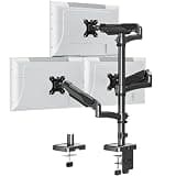 ErgoFocus Triple Monitor Mount Fits Max 32" Computer Screen, Holds up to 17.6lbs Each Arm, 3 Monitor Desk Mount, Triple Stand with Tilt Swivel Rotation, VESA Mount 75/100mm