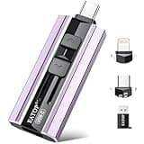EATOP 256GB Dual Interface Flash Drive, No App Required, Portable USB Storage Memory Stick for iPhone, iPad, Android, PC & Mac – Easily Stores Photos, Videos & Files (Lavender Purple)