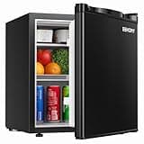 EUHOMY 1.7 Cu.Ft Mini Fridge, Reversible Single Door Compact Refrigerator, Adjustable Thermostat, Energy Saving, Mini Fridge for Bedroom, Office, Dorm, Black